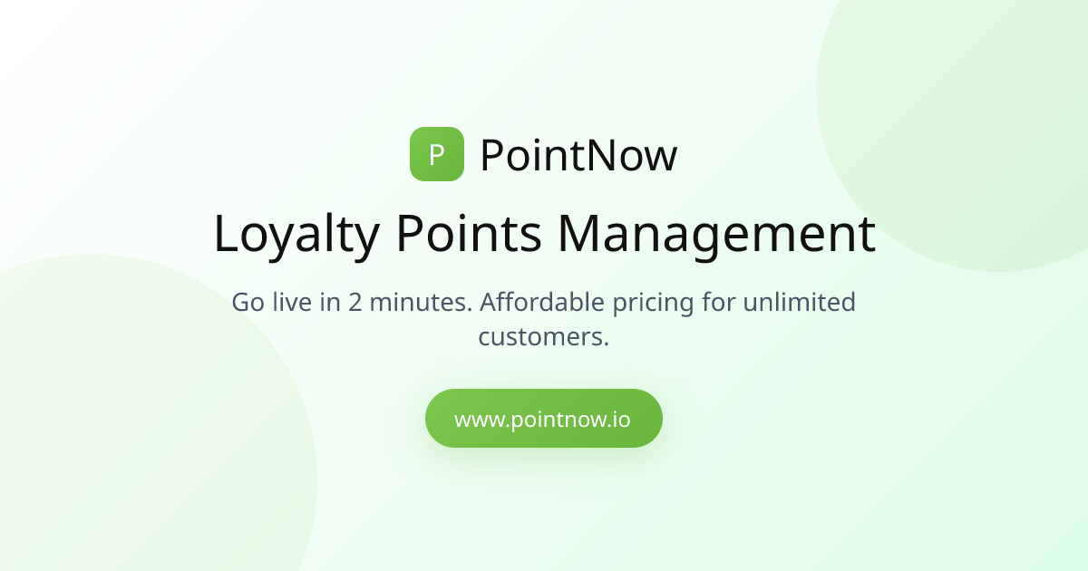 PointNow - Loyalty Points Management System